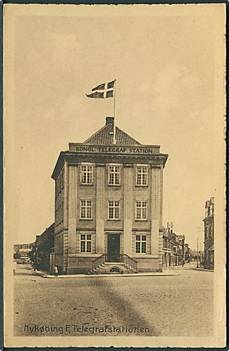 Telegrafstationen i Nykøbing Falster. V. Kristoffersens Boghandel u/no. 