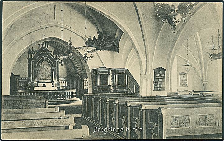 Indvendig i Bregninge Kirke. Chr. G. Kielberg no. 19309. 
