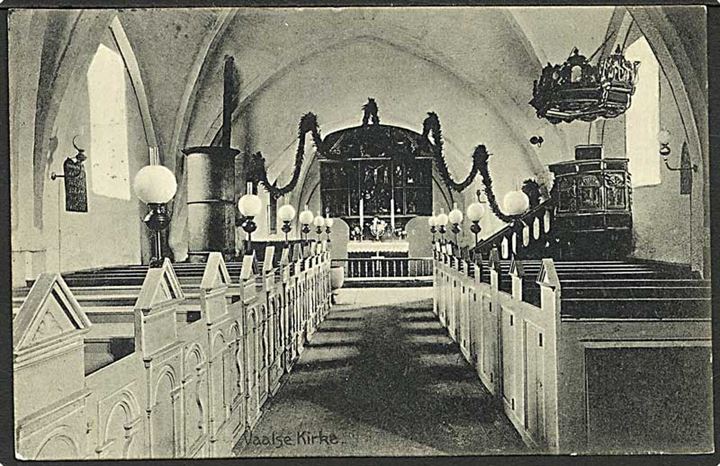Interiøre fra Vaalse Kirke. Mackeprang no. 22171.