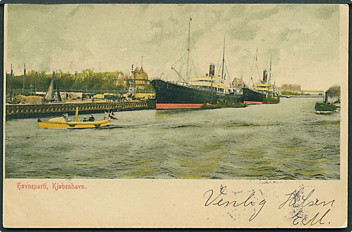 Havneparti i København med dampskibet M. G. Melchior, DFDS. No. 3573. 
