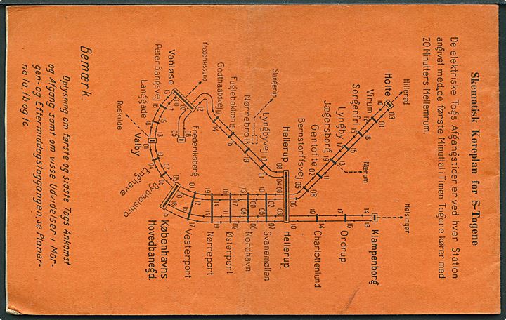 Københavns Nærtrafik Køreplan på 32 sider. Gyldig fra 10. august 1947.