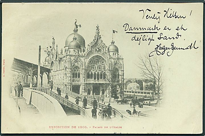 Exposotion de 1900 - Palaids de L'Italie. A. Taride, Paris u/no. (Afrevet mærke). 
