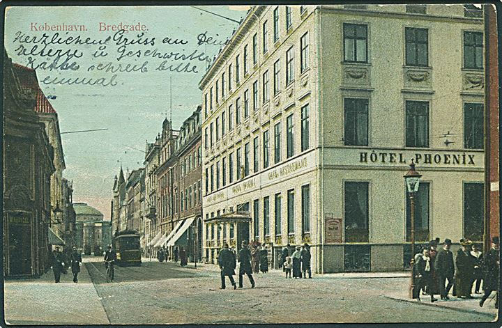 Bredgade med sporvogn i København. Hotel Phoenix ses til højre. G. M. no. 3244. 