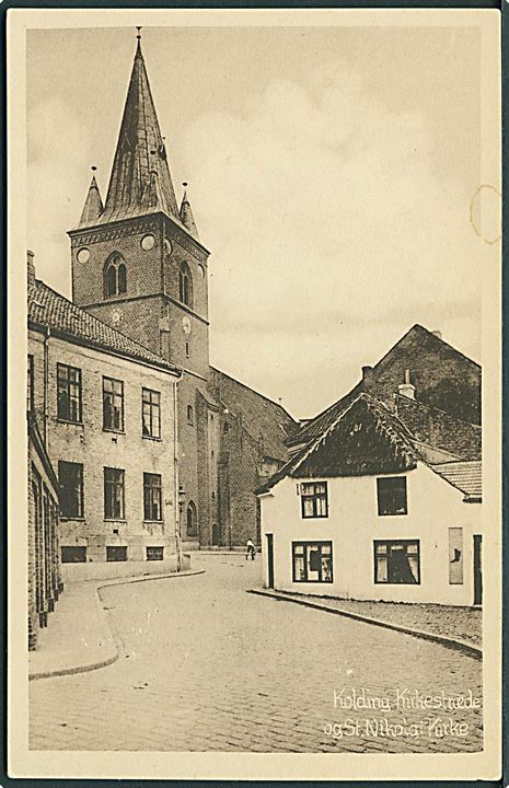 Kirkestræde og St. Nikolai Kirke, Kolding. Stenders no. 63754. 