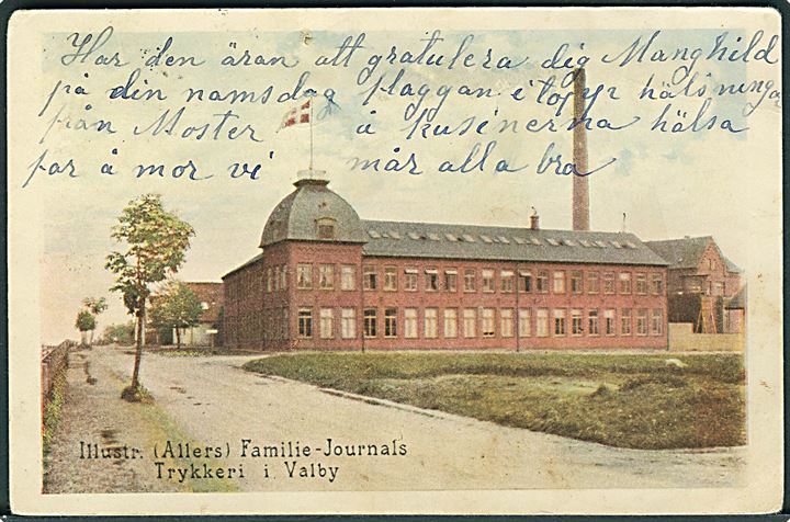 Illustr. (Allers) Familie - Journals Trykkeri i Valby. U/no. (Nålehul).