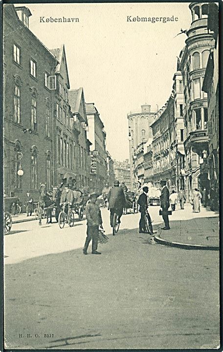 Købmagergade med Rundetaarn, København. H. H. O. no. 3317. 