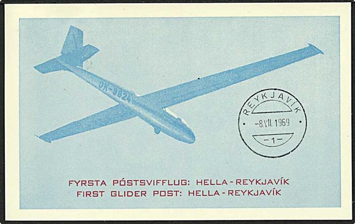 Første svæveflyvnings post fra Hella til Reykjavik, Island. No. 06698000.