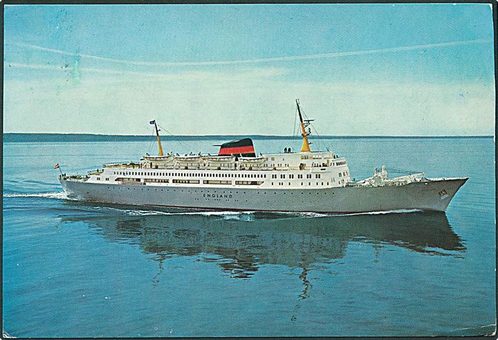 80 øre Fr. IX på brevkort (M/S England) annulleret med engelsk skibsstempel Paquebot London d. 3.7.1967 til Billdal, Sverige.