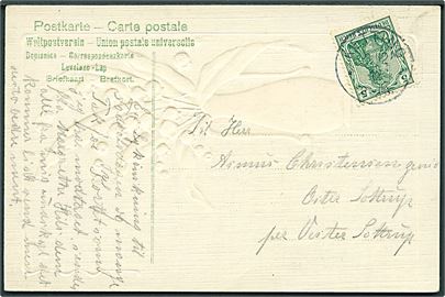 5 pfg. Germania på brevkort annulleret med enringsstempel Ketting d. 3.12.1912 til Vester-Sottrup.