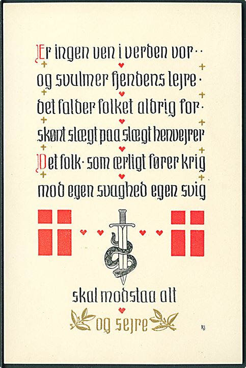 Rich Jessen: Sønderjydsk Serie. Af Valdemar Rørdams Sang ved 2 løver's 25 Aars Jubilæum, den 25 Oktober 1913. Udgivet af Det tredje Standpunkt u/no. 
