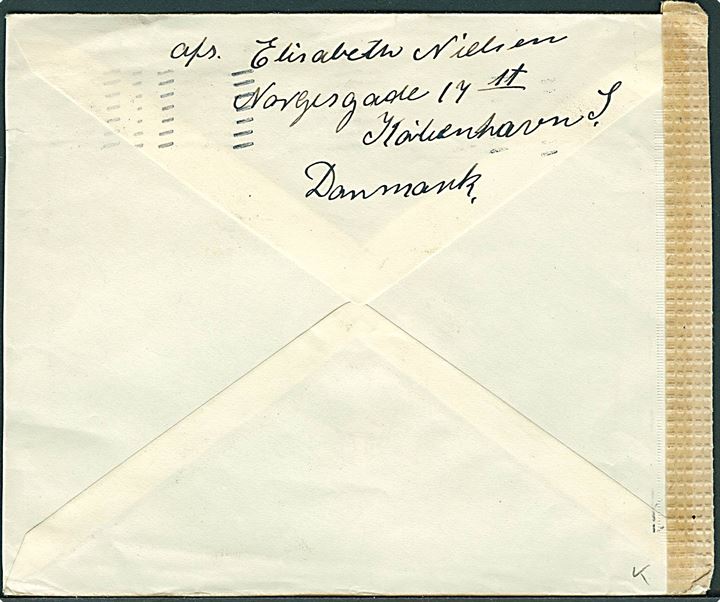 Ufrankeret brev påskrevet Civilinterneret / Gebührenfrei fra København d. 28.7.1944 til International Røde Kors i Geneve, Schweiz. Åbnet af tysk censur i München.