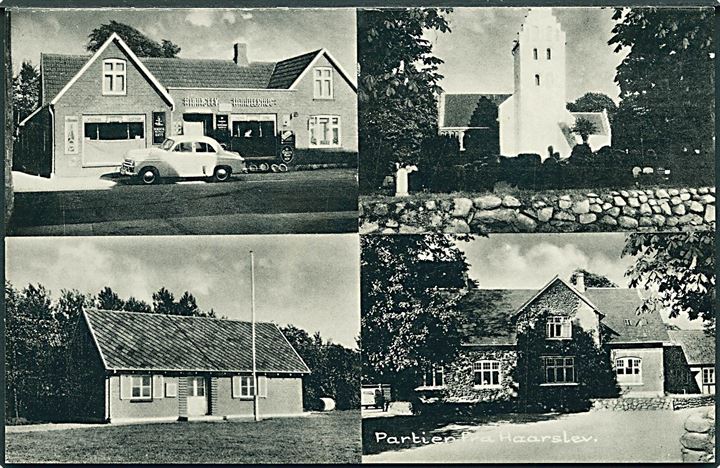Partier fra Haarslev med bla. Handelshus, Kirken. Stenders no. 99204. 