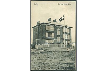 Den nye Borgerskole, Sæby. Peter Alstrups no. 2277. 