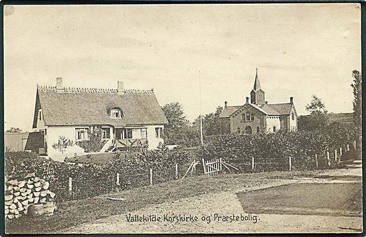 Vallekilde Korskirke og Præstebolig. Fotograf Søren Bay no. 11805. 