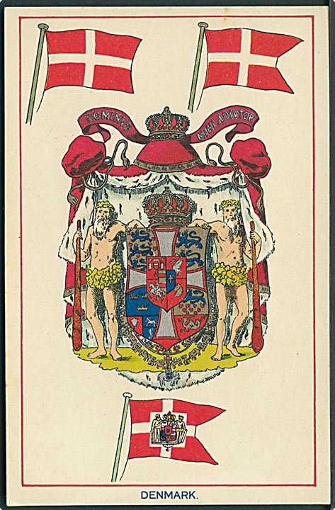 Danmarks Våbenskjold. Dominvs mihi Adivtor. E. F. A. Series of Coats - of - arms & Flags. U/no. 