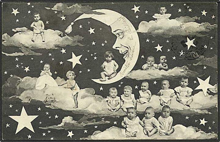 Babyer på skyer og månen. B.K.W.I. no. 810/3.