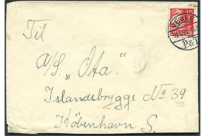 15 øre Karavel på brev annulleret med brotype Vd Vejle P. & T. d. 30.6.1930 til København.