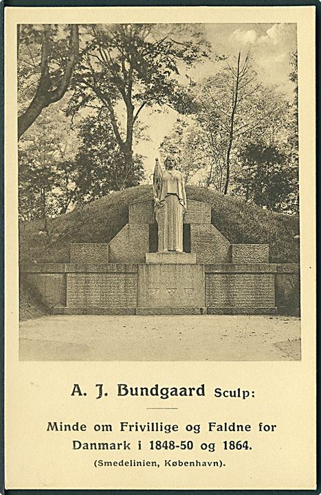 A. J. Bundgaard: Monumentet for faldne skandinaviske frivillige i de slesvigske krige 1848-50 og 1864 i Smedelinien på Kastellet. A. Vincent no. 521.
