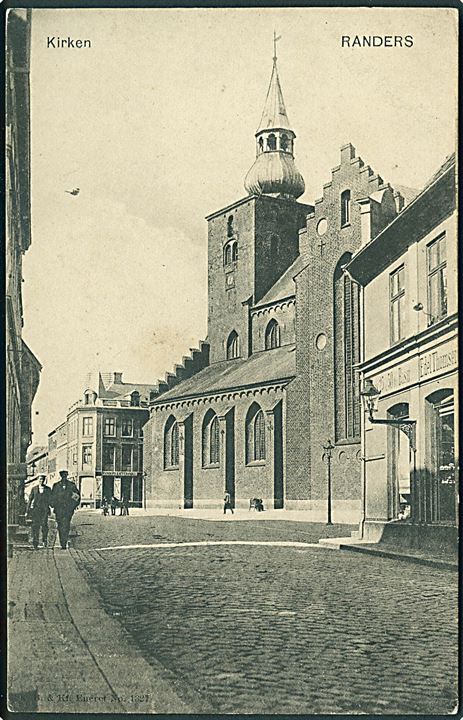 Kirken i Randers. Sk. B. & Kf. no. 1327. Frankeret med 5 øre Chr. IX annulleret med bureaustempel Fredericia - Aalborg 1906.