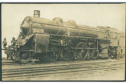 Tysk damplokomotiv. Fotokort no. 76 dateret Bahnhof Pirna (Elbe).