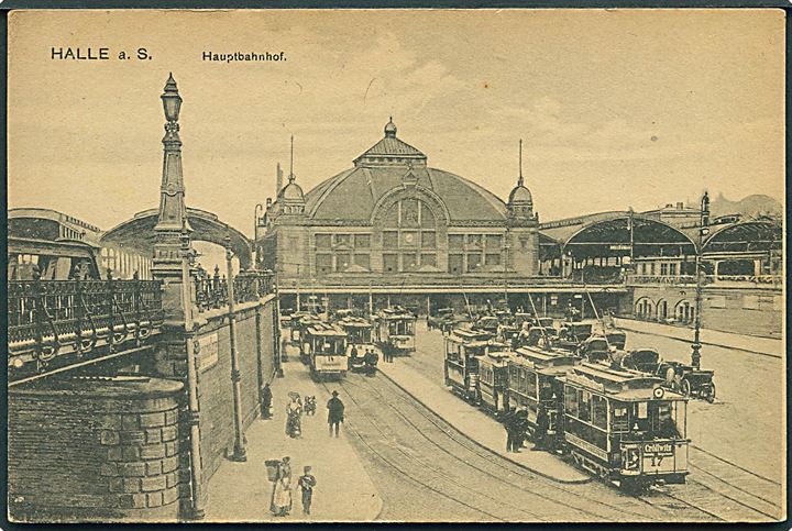 Halle a. S. Hauptbahnhof. Sporvogne holdeplads. Louis Glaser no. 8643.