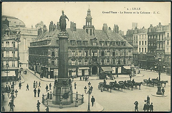 Lille. Grand'Place - La Bourse et la Colonne. E. C. Syndicat D'Initiative Les Amis de Lille no. 2. 