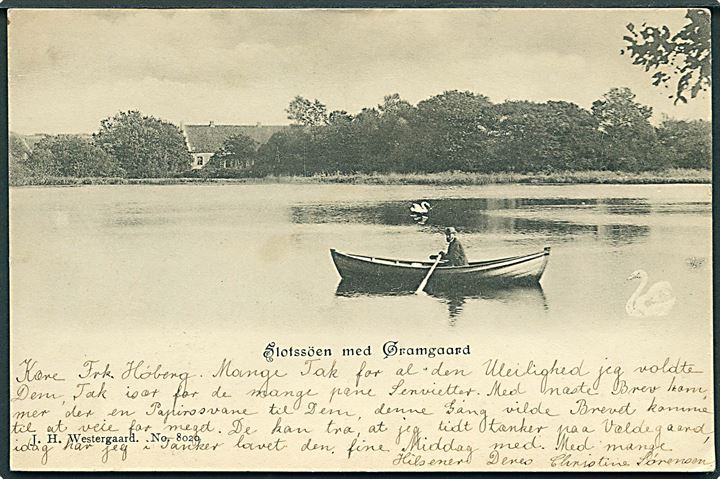 Slotsøen med Gramgaard. J. H. Westergaard no. 8020. 