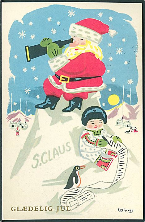 Ely Gross: Glædelig Jul. S. Claus. Stenders, Serie 609 - 28. 