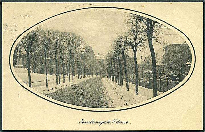 Jernbanegade i Odense. Stenders no. 41483. 