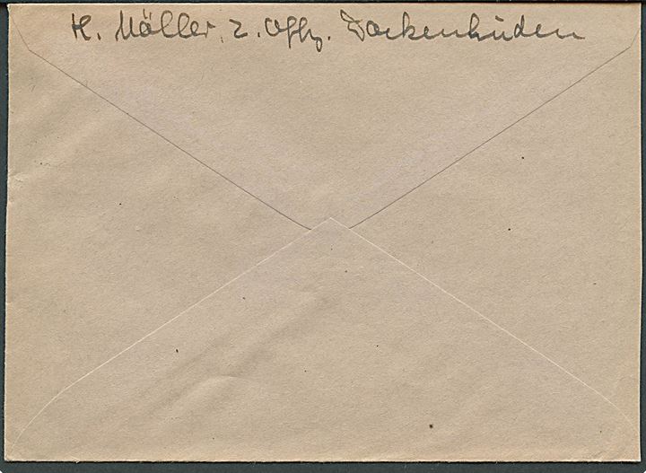 Tysk 12 pfg. Hitler på brev stemplet Tromsö über DT Dienstpostamt Oslo d. 11.6.1944 til Dresden, Tyskland. Påskrevet: Durch deutsche Dienstpost Oslo.