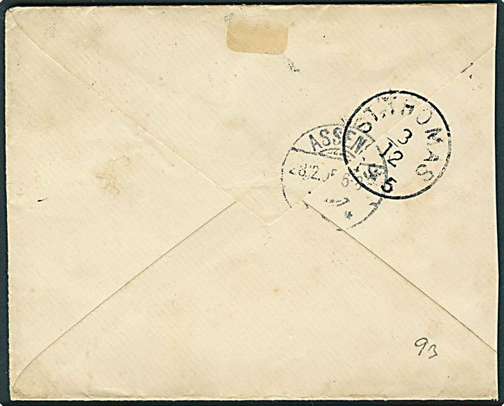 40 bit Chr. IX single på brev fra Christiansted d. 10.11. 1905 via St. Thomas d. 3.12.1905 til Bøgelyst pr. Assens, Danmark. Ank.stemplet Assens d. 28.12.1905.