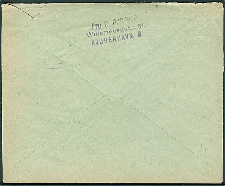 27 øre Chr. X single på anbefalet brev fra Kjøbenhavn Ø. d. 10.1.1919 til Helsingborg, Sverige. Kort takstperiode (1.6.1918-30.6.1919). Smukt brev. AFA: 2600,-