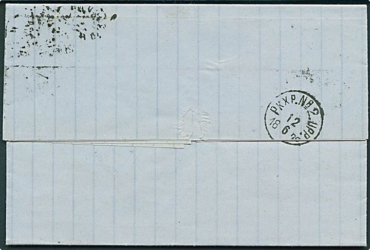 12 øre Tofarvet single på brev fra Kjøbenhavn annulleret m. svensk bureaustempel PKXP No. 2 UPP d. 12.6.1878 til Ronneby, Sverige.