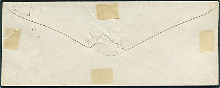 4 sk. stukken kant på brev annulleret m. nr.stempel “221” og sidestemplet Feltpost No. 1 d. 19.4.1864 til Odense. Feltpostkontor No. 1 lå i Augustenborg fra 4.-23. april 1864. Stemplet dagen efter Dybbøl falder.