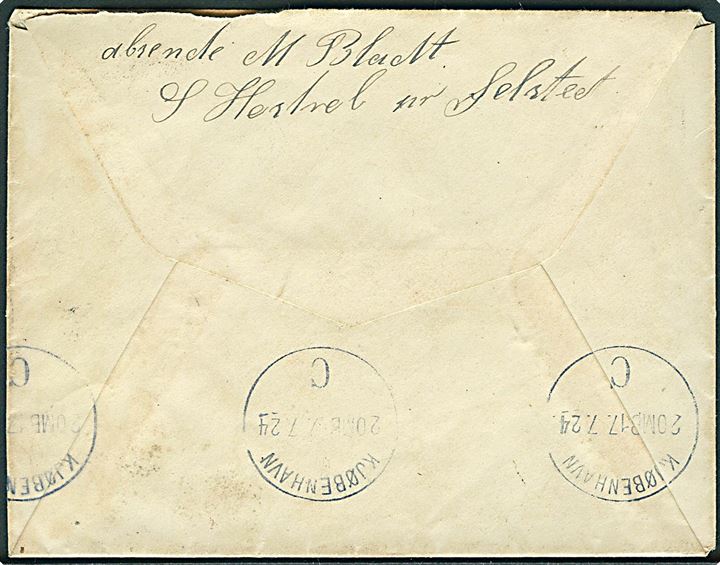 20 øre Chr. X på brev fra Felsted annulleret med bureau Aabenraa - Graasten T.08 d. 16.7.1924 til soldat ved 2. Artilleriafdeling i København.