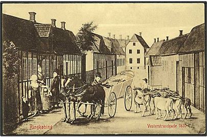 Parti fra Vesterstrandgade anno 1810 i Ringkøbing. W.K.F. u/no.