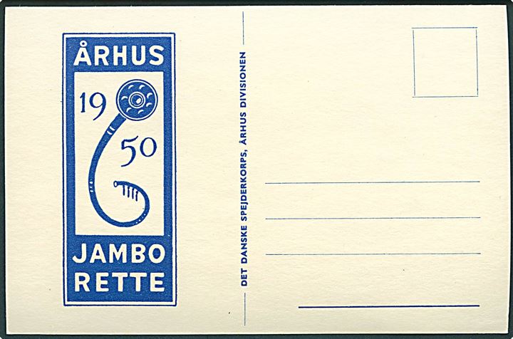 Århus Jamborette 1950. Det danske Spejderkorps, Århus Divisionen. Uden adresselinier. U/no. 