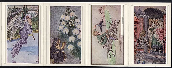 10 stk. Akvareller af Hans Tegner med H. C. Andersens Eventyr. Hagen & Sørensens Bogtrykkeri u/no. 